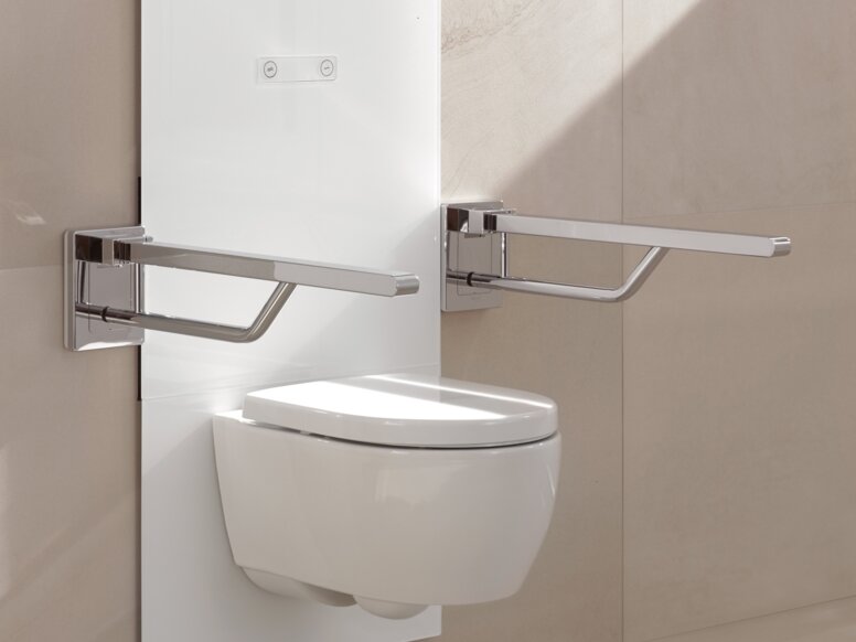 HEWI WC-Modul s50 Höhenverstellbares WC-Modul mit Stützklappgriff
